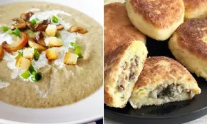 Kremowa zupa z pieczarek i ziemniaczane kotleciki z farszem pieczarkowym. Pyszne pomysły, co zrobić z pieczarek!